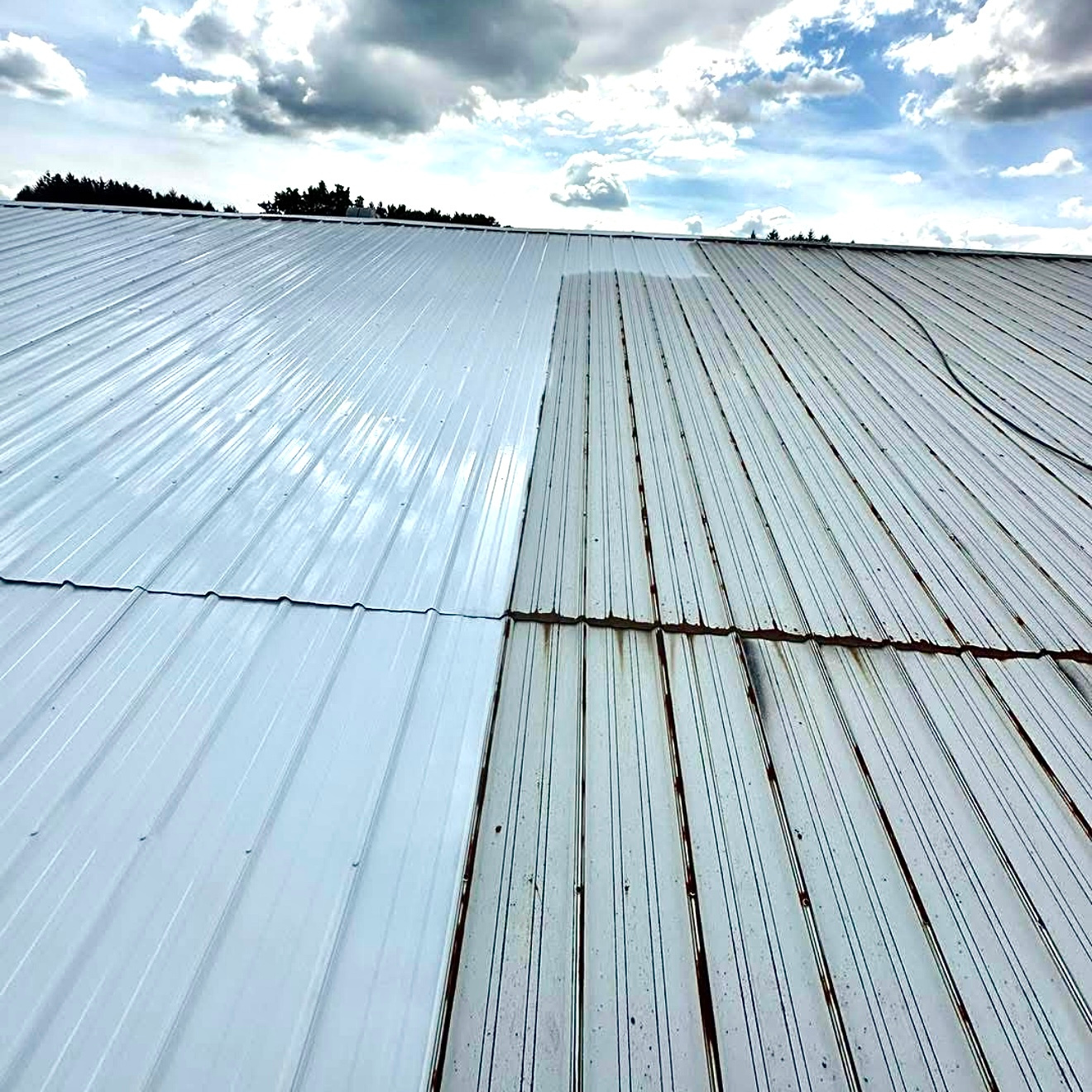 Metal Roof being refinished