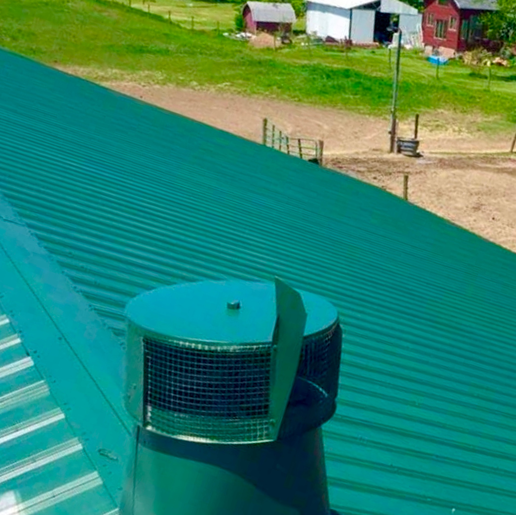 Newly painted metal roof